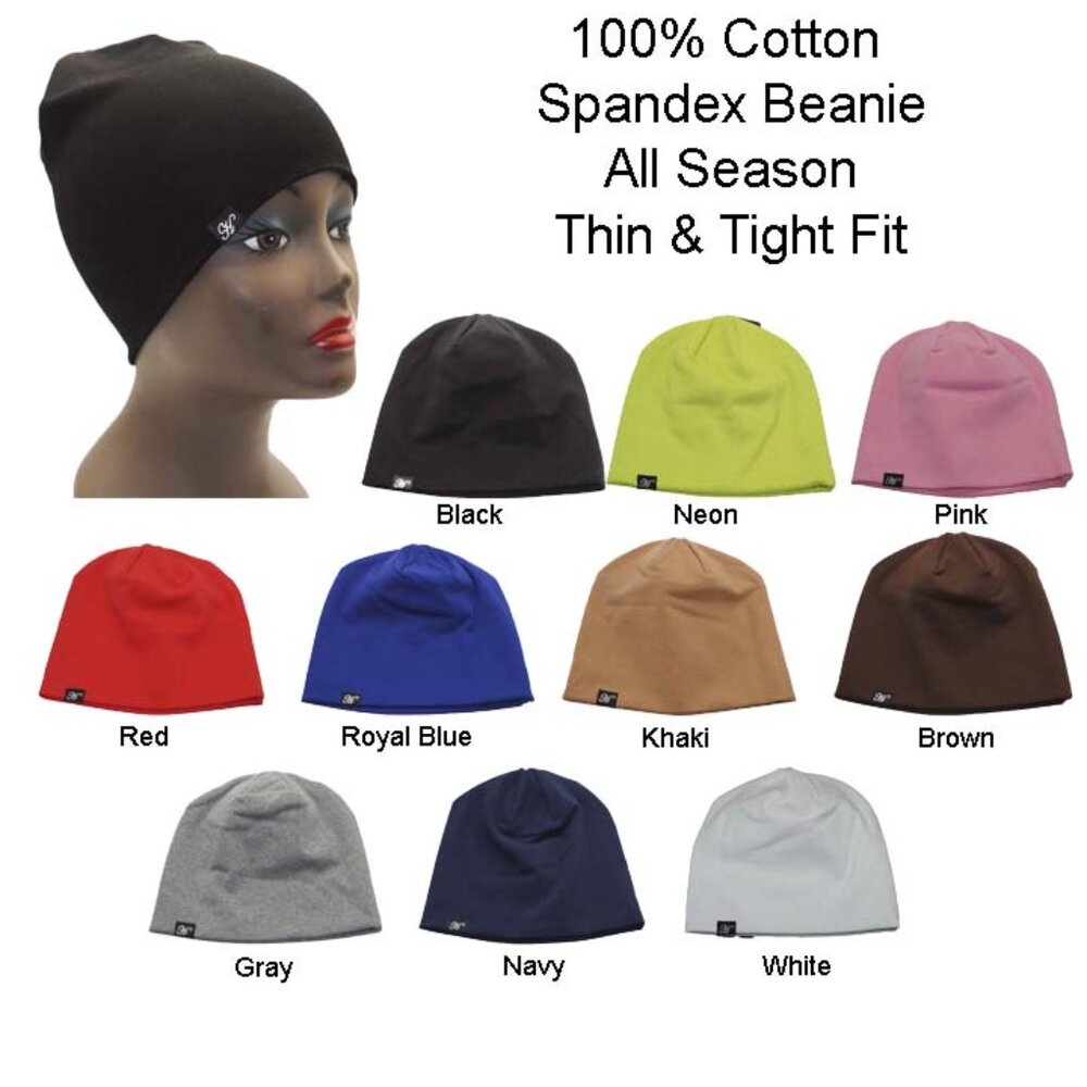 Cotton Beanie Tight Fit 2pc Pack